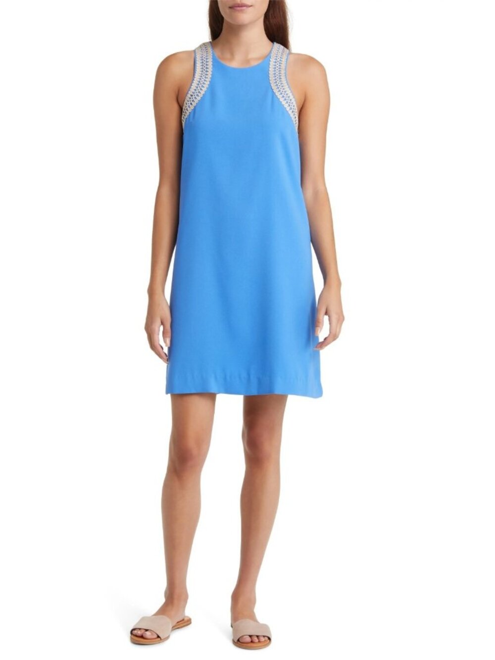 Lilly Pulitzer Amayah Womens Sleeveless Mini Shift Dress Blue Tang Size US 16